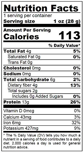Organic Hemp Protein Powder, 1 Pound — 50% Protein, Non-GMO, Non-Irradiated, Pure, Kosher, Vegan Superfood, Rich in Iron and Fiber, Product of Canada