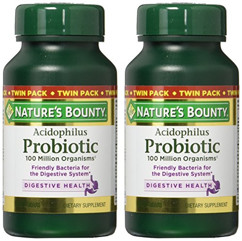 Acidophilus Probiotic by Nature's Bounty, Dietary Supplement, For Digestive Health, Twin Pack, 200 Tablets