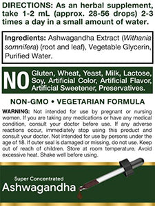 Ashwagandha Root Liquid Extract | 2 fl oz | Alcohol Free Tincture | Vegetarian, Non-GMO, Gluten Free Supplement | by Horbaach