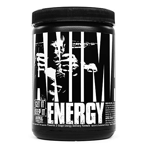 Animal Energy - Powerful 2 Stage Energy Delivery System - 300mg Caffeine per Capsule - Quick and Sustained Energy - Mood and Mental Focus Support - 60 Capsules, Black & White (3287)