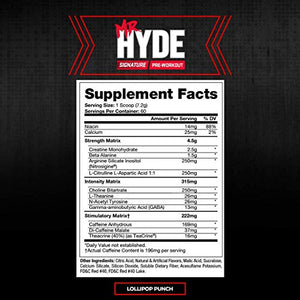 ProSupps Mr. Hyde Signature Series Pre-Workout Energy Drink – Intense Sustained Energy, Focus & Pumps with Beta Alanine, Creatine, Nitrosigine & TeaCrine (60 Servings Lollipop Punch)