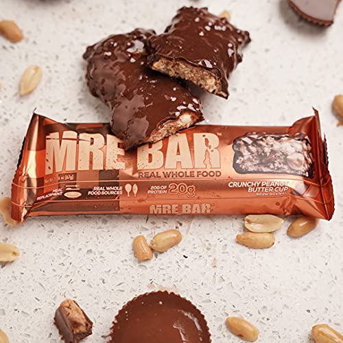 Redcon1 MRE Bar - Meal Replacement Bar (1 Box / 12 Bars) - Crunchy Peanut Butter Cup - Animal Based Protein, 20G Protein, No Bloating, Real Food Taste