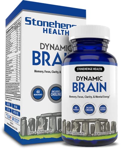 Stonehenge Health Dynamic Brain Supplement – Memory, Focus, & Clarity– Formulated with 40 Unique Nootropic Ingredients Including Phosphatidylserine, Bacopa Monnieri, and Huperzine A (1 Pack)