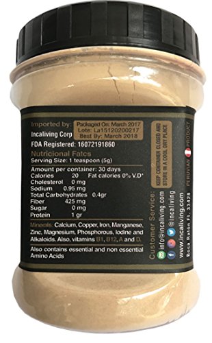 Black Maca Powder by Incaliving * 100% USDA Organic * 100% Gelatinized * Authentic Peruvian MACA from The Andes of Peru