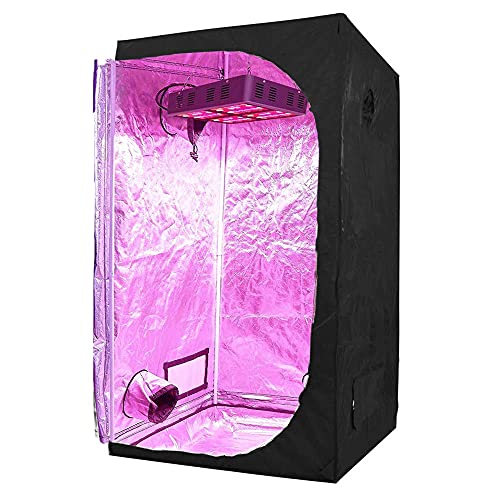 TopoGrow Hydroponic 3'x3' Grow Tent Complete Kit Package 600W Led Grow Light, 36"X36"X72" Growing Tent 6" Fan Filter Ventilation Kit with Grow Tent Accessories for Plant Growing System Veg&Flower