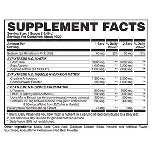 Evogen EVP Xtreme NO | Arginine Nitrate, Beta-Alanine, Citrulline Pre-Workout, Nitric Oxide, Pumps | Raspberry Lemonade