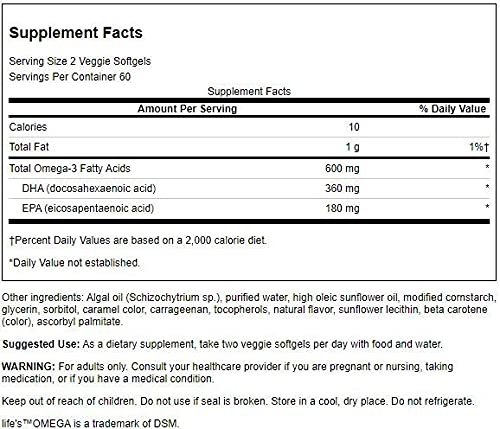 Swanson Plant Based Omega-3 300 Milligrams 120 Veg Sgels Fish Oil