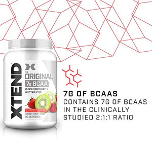 XTEND Original BCAA Powder Strawberry Kiwi Splash | Sugar Free Post Workout Muscle Recovery Drink with Amino Acids | 7g BCAAs for Men & Women | 90 Servings