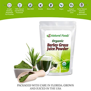 Organic Barley Grass Juice Powder - 1 lb - Amazing Green Superfood Perfect For Smoothies, Drinks, Recipes - Rich In Vitamins, Minerals, Antioxidants - Raw, Vegan, Non GMO
