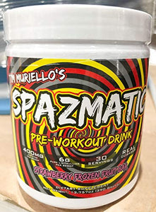 Tim Muriello's Spazmatic Preworkout (Strawberry) - 400mgs Caffeine - 6 Grams Pure Citrulline for Muscle Pumps- Fast Acting Focus - 30 Full Servings - All-In-1-Scoop Formula