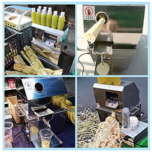 Kolice Commercial Countertop Electric Sugarcane Juicer, Sugarcance juice making machine,Sugarcane Squeezer with ON/OFF Switch for Easy to Use, Manual Slow Masticating Extractor Squeezer with Feed Chute Tray, 350W