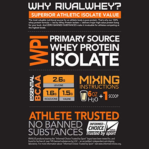 Rivalus Rivalwhey – Mint Chocolate Chip 5lb - 100% Whey Protein, Whey Protein Isolate Primary Source, Clean Nutritional Profile, BCAAs, No Banned Substances, Made in USA