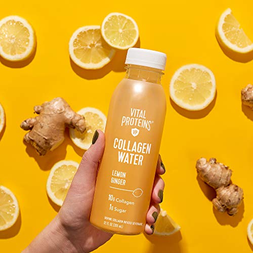 Vital Proteins Collagen Water™, 10g of Collagen per Bottle & Made with Real Fruit Juice, Dairy & Gluten Free - Lemon Ginger, 4 Pack