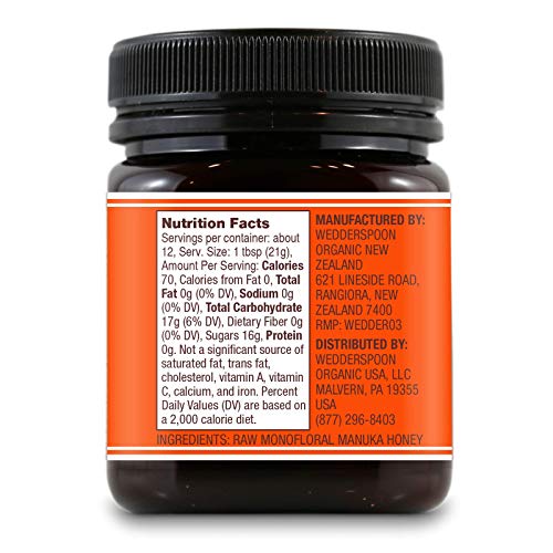 Wedderspoon Raw Premium Unpasteurized Manuka Honey, KFactor 16, 8.8 Oz