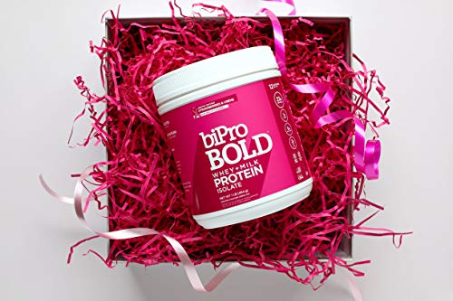 BiPro Bold Milk & Whey Protein Powder Isolate for Every Lifestyle, Strawberries & Crème 1 Pound - No Added Sugar, Suitable for Lactose Intolerance, Gluten Free, Contains Prebiotic Fiber