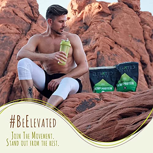 Elevated State Hemp Protein Powder - 32 Fl. Oz. Plant Based Fiber Protein Powder with Amino Acids and Antioxidants - Vanilla Cookie Flavor - Paleo, Keto, and Vegan-Friendly - Locally Sourced in USA