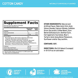 Optimum Nutrition Amino Energy - Pre Workout with Green Tea, BCAA, Amino Acids, Keto Friendly, Green Coffee Extract, Energy Powder - Cotton Candy, 30 Servings