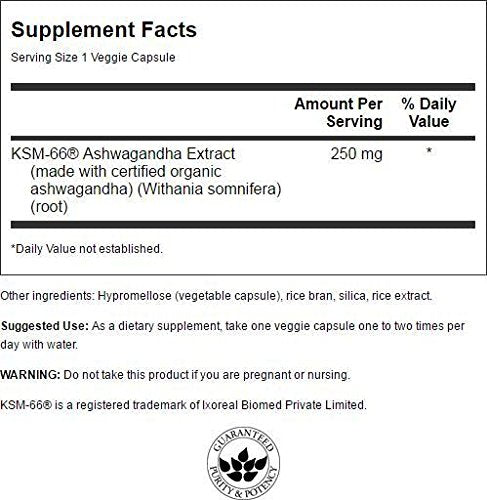 Swanson Ultimate Ashwagandha Ksm-66 250 Milligrams 60 Veg Capsules