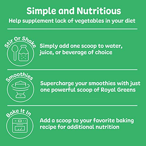 Royal Greens Ultra Superfood | Healthy Veggie Powder with Probiotics, Enzymes, Antioxidants, Wheat Grass & Greens 10.75oz (30 Day Supply)