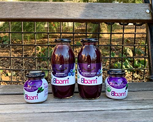 Bberri 100% Organic Blueberry & Maqui Berry Juice, Pack of 3 x 8.2 fl oz