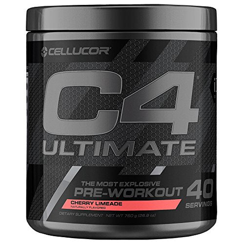 C4 Ultimate Pre Workout Powder Cherry Limeade | Sugar Free Preworkout Energy Supplement for Men & Women | 300mg Caffeine + Beta Alanine + Creatine | 40 Servings