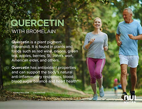 Quercetin with Bromelain 1045mg | Cardiovascular Support |120 Capsules - Nui Nutra High Strength Quercetin Capsules 880mg/serving - Extra Strength Quercetin Supplement