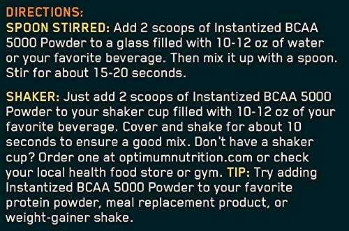 Optimum Nutrition Instantized BCAA Powder, Keto Friendly Branched Chain Essential Amino Acids, 5000mg, Fruit Punch,13.40 oz, 40 Servings (Packaging May Vary)