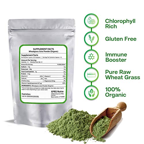 XPRS Nutra Organic Wheatgrass Juice Powder - Sustainably Grown in The US - Instant Wheat Grass Juice Powder Made from Concentrated Juice - More Potent Than Organic Wheatgrass Powder (8 oz)