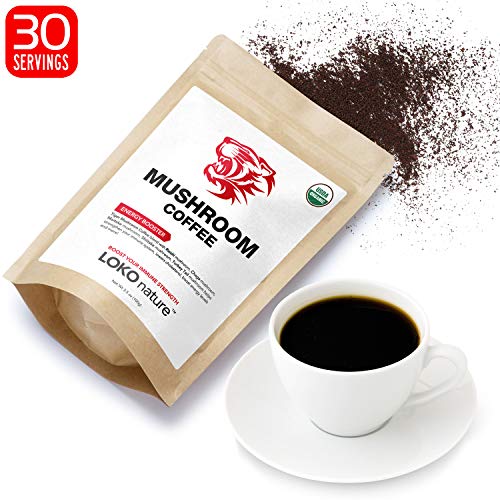 Tiger 5 Mushroom Coffee- Organic Superfood Mushroom Coffee with 100% Arabica, 30 servings, Powerful Natural Ingredients, Antioxidants, Immune System Booster, Vegan, Dairy Free, Non-GMO and Great Taste