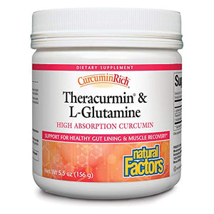 CurcuminRich Theracurmin & L-Glutamine by Natural Factors, Post-Workout Curcumin Powder