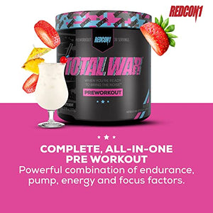 Redcon1 Total War - Pre Workout, Boost Energy, Increase Endurance and Focus, Beta-Alanine, 350mg Caffeine, Citrulline Malate, Nitric Oxide Booster - Keto Friendly (Vice City)