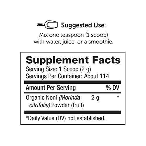Super Organics Noni Fruit Powder | Tropical Superfruit | Organic Superfood Powder | Vegan, Gluten-Free & Non-GMO, 8 oz