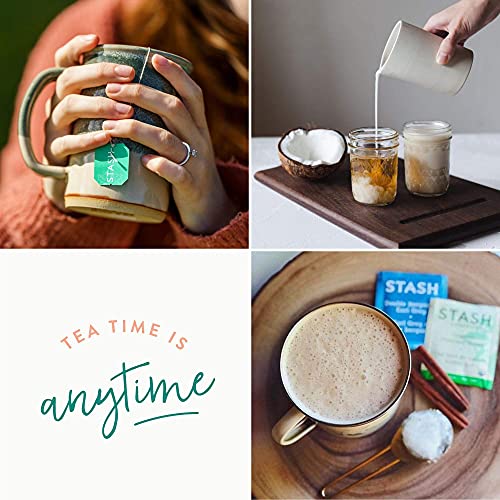 Stash Tea Bags Sampler - Caffeinated and Caffeine Free Variety Pack Gift Set - Individually Wrapped Packets - 50 Count, 50 Flavors /w Handmade Cotton Pouch