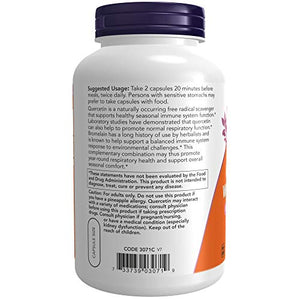 NOW Foods Supplements, Quercetin with Bromelain, Balanced Immune System, 240 Veg Capsules