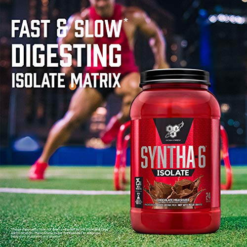 BSN SYNTHA-6 ISOLATE Protein Powder, Whey Protein Isolate, Milk Protein Isolate, Flavor: Chocolate Milkshake, 48 servings (packaging may vary)