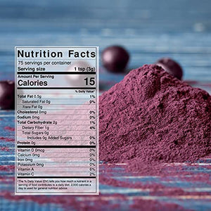 Organic Acai Berry Powder Freeze-Dried 8 oz, Natural Antioxidant Superfood