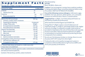 Klaire Labs Omegathera - Omega 3-6-9 Fatty Acids with Borage, GLA (Gamma Linolenic Acid) & CLA (Conjugated Linoleic Acid) No Oxidation No Fishy Burps (100 Softgels)
