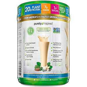 Plant Based Protein Powder | Purely Inspired Organic Protein Powder | Vegan Protein Powder for Women & Men | 22g of Plant Protein | Pea Protein Powder | Vanilla Protein Powder, 1.5 lb (17 Servings)