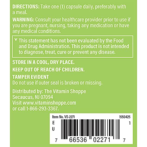 The Vitamin Shoppe Bacopa 500MG (Bacopa Monnieri), Clinically Studied Ingredient, Herbal Brain Support Supplement, Once Daily (100 Capsules)