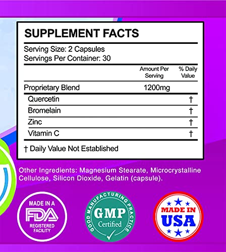 Quercetin with Bromelain Zinc Vitamin C by Kivus (2-Pack)