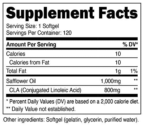Staunch CLA (Conjugated Linoleic Acid) 120 Softgels, Non-GMO, Gluten Free