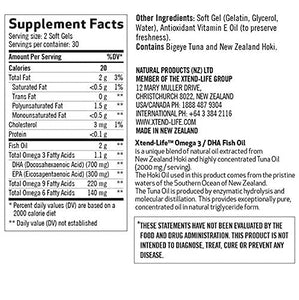 Xtend-Life, Omega 3/DHA Fish Oil, Natural Heart, Brain & Joint Support, Exclusive Advanced Formula w/Triglyceride, 60 Soft Gels (700mg DHA)