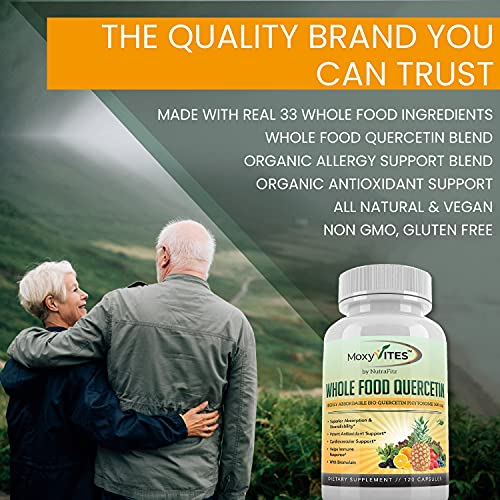 Quercetin 500mg with Bromelain Supplement, Bioactive Phytosome Complex, Pure Organic Whole Food Seasonal Support, Healthy Inflammatory Response, Antioxidant, 20X Absorption & Bioavailability-120 Caps