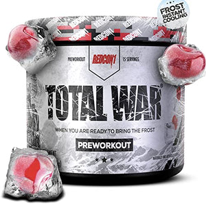 Redcon1 Total War - Pre Workout, 15 Servings, Boost Energy, Increase Endurance and Focus, Beta-Alanine, 350mg Caffeine, Citrulline Malate, Nitric Oxide Booster - Keto Friendly (Dark Ice)