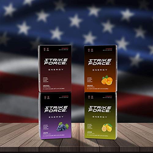 Strike Force Energy Drink Mix - Grape Flavor - Natural Tasting Caffeine Drink - Turn Any Drink into a Healthy Energy Drink - Zero Calories, Keto Friendly, Sugar Free, Pre Workout (10 Liquid Packs)