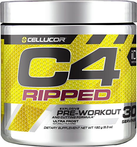 Cellucor C4 Ripped Pre Workout Powder Ultra Frost | Creatine Free + Sugar Free Preworkout Energy Supplement for Men & Women | 150mg Caffeine + Beta Alanine + Weight Loss | 30 Servings