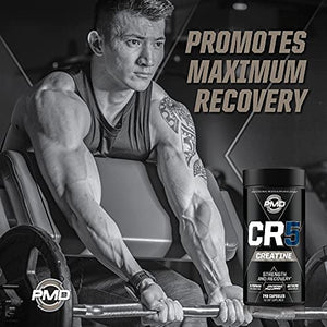 PMD Sports CR5 Professional Creatine Complex - Improved Recovery, Reduce Soreness, Lean Muscle Mass Gainer - Power 5 Creatine Blend for Strength, Endurance, and Recovery (240 Creatine Capsules)