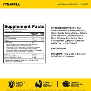 Optimum Nutrition Amino Energy - Pre Workout with Green Tea, BCAA, Amino Acids, Keto Friendly, Green Coffee Extract, Energy Powder - Pineapple, 30 Servings