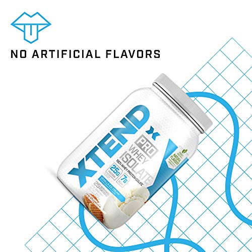 XTEND Pro Protein Powder Vanilla Ice Cream | 100% Whey Protein Isolate | Keto Friendly + 7g BCAAs with Natural Flavors | Gluten Free Low Fat Post Workout Drink | 1.8lbs