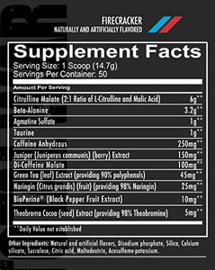 Redcon1 Total War Preworkout Powder - 50 Servings, Boost Energy, Increase Endurance and Focus, Beta-Alanine, 350mg Caffeine, Citrulline Malate, Nitric Oxide Booster - Keto Friendly (Firecracker)